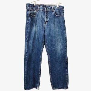 Tommy Hilfiger Men's 38x32 Medium Wash Faded Straight Leg High Rise Denim Jeans